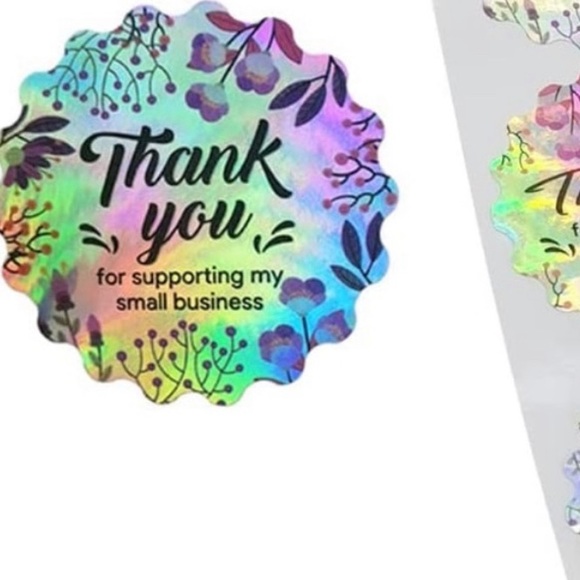 PREMIUM HOLOGRAPHIC Thank You stickers-1.5 inch - Picture 3 of 3